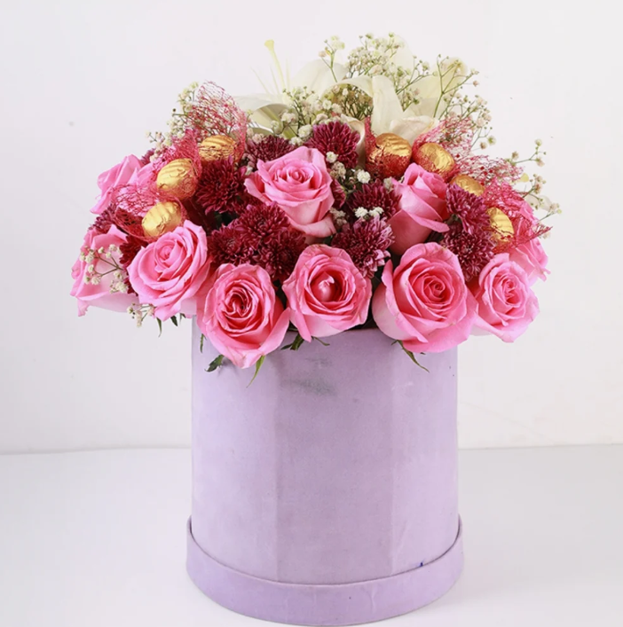 Purple Breeze Bouquet -Chrysanthemums and Roses